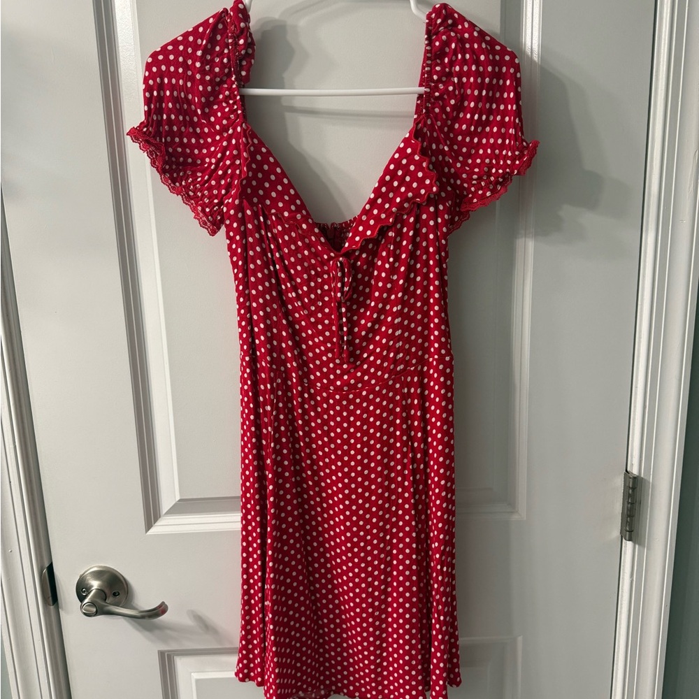 Reformation Suzette mini dress red polka dot